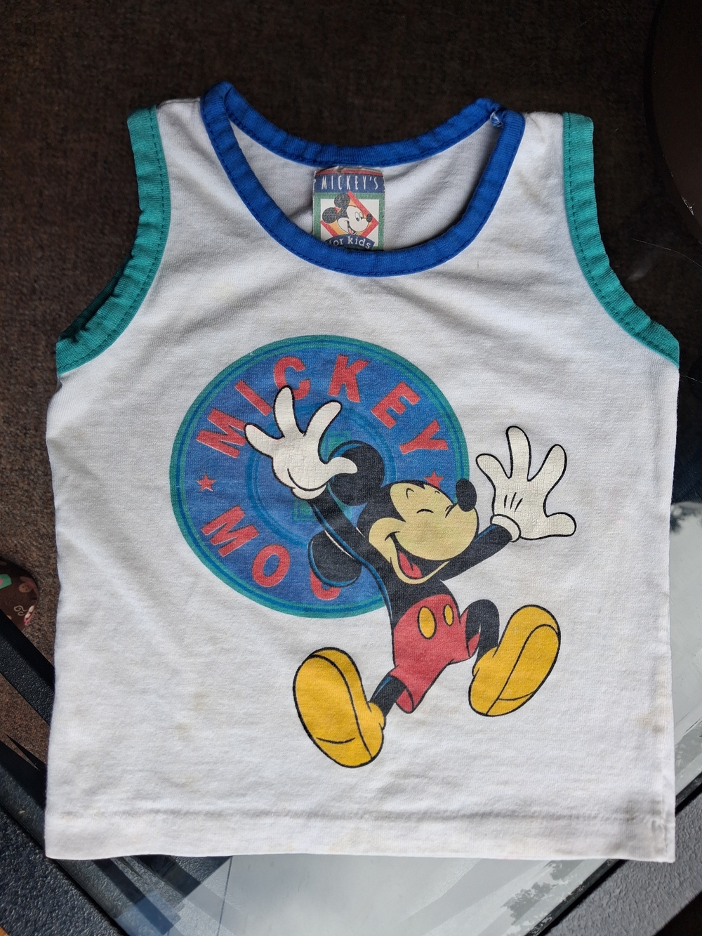 Disney Mickey Tank Top with Blue/Teal Trim